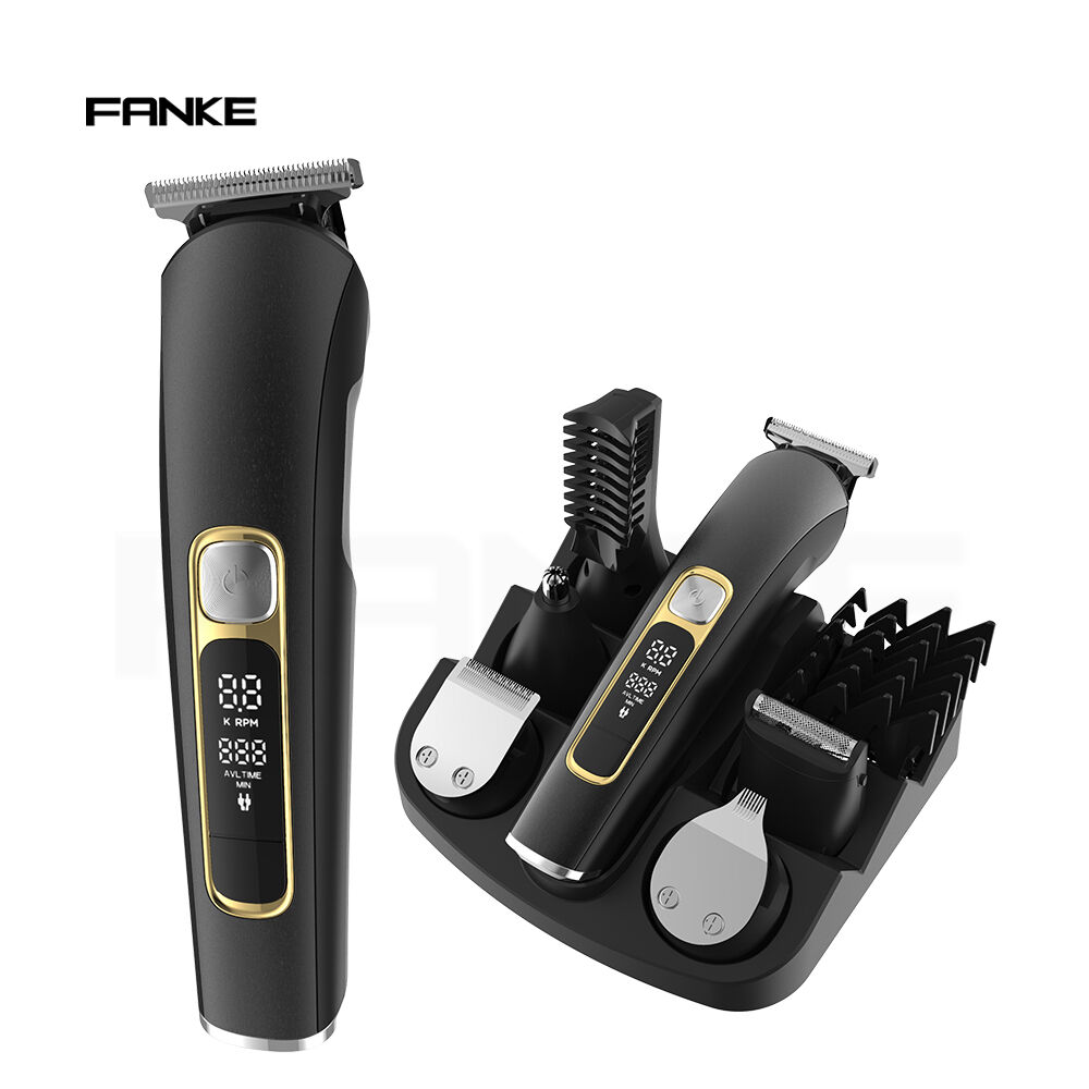 FK-9009 ポータブルLCD防水プロヘアクリッパーセット — IPX6、5-in-1